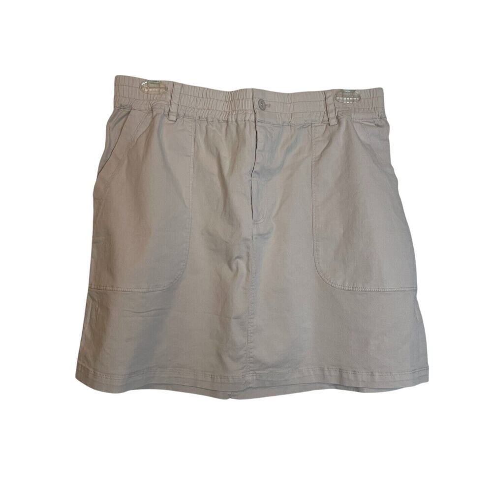 Michael Stars Womens Stretch Pockets Mini Skirts Elastic Waist Size 1X Cream